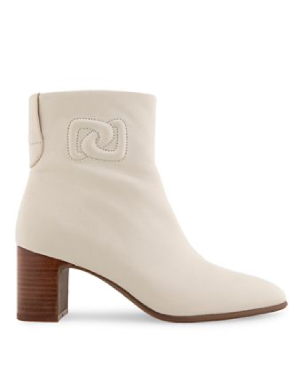 Aerosoles Magnus Logo Embossed Booties, Ivory, Size 10, NWT no box